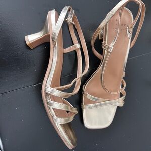 A New Day Gold Strappy Heels
